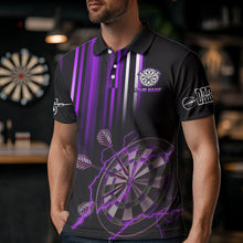 Load image into Gallery viewer, Purple Throwing Skills Loading Custom Dart Shirt For Men With Pocket Option TDM3788