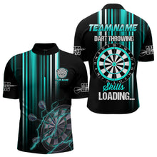 Load image into Gallery viewer, Turquoise Throwing Skills Loading Custom Dart Shirt For Men, Pocket Option TDM3789