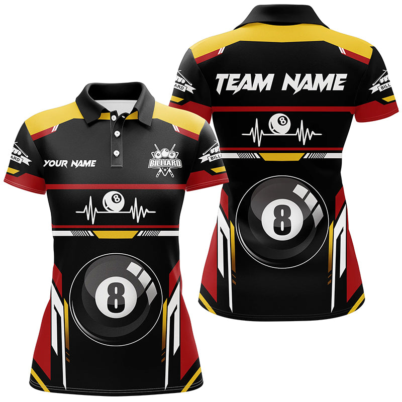 8 Ball Pool Heartbeat Billiard Women Polo Shirts Personalized Name Billiard Jerseys Shirts TDM0424