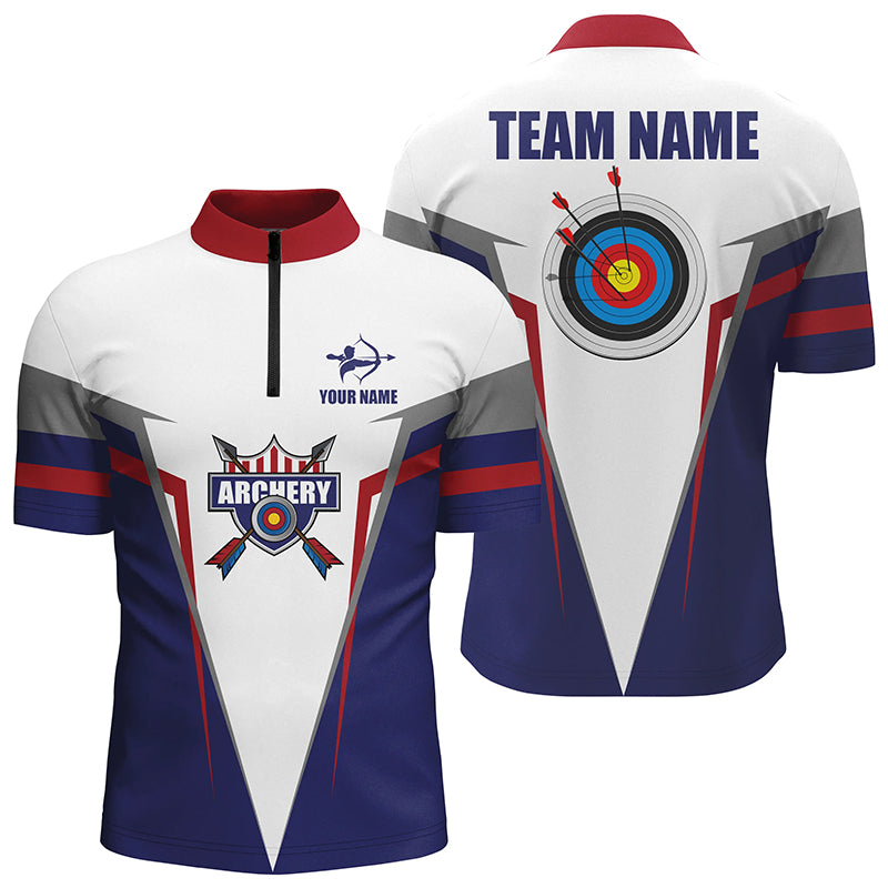 Customized Archery Jerseys Men Quarter-Zip Shirts Custom Gifts For Archery Team Lover TDM0430