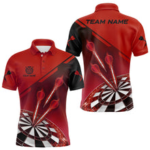 Load image into Gallery viewer, Personalized Red Dart Jerseys Polo & Quarter Zip Shirt For Men Custom Dart Shirts Team Uniform TDM3085