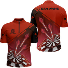 Load image into Gallery viewer, Personalized Red Dart Jerseys Polo & Quarter Zip Shirt For Men Custom Dart Shirts Team Uniform TDM3085