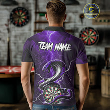 Load image into Gallery viewer, Purple Lightning Thunder Cobra Darts Shirt For Men Custom Darts League Team Jersey Polo & 1/4 Zip TDM4896