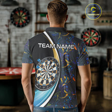Load image into Gallery viewer, Funny Floral Marbling Pattern Custom Darts Shirt For Men, Team Polo & Quarter Zip Darts Jersey TDM4916