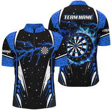 Load image into Gallery viewer, Personalized Thunder Lightning Blue Dart Jerseys Shirts For Men Custom Team League Darts Shirts TDM2150