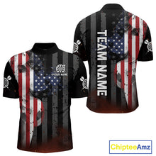 Load image into Gallery viewer, Personalized American Flag Patriotic Darts Shirt For Men Custom Darts Jersey Team Polo & 1/4 Zip TDM4922