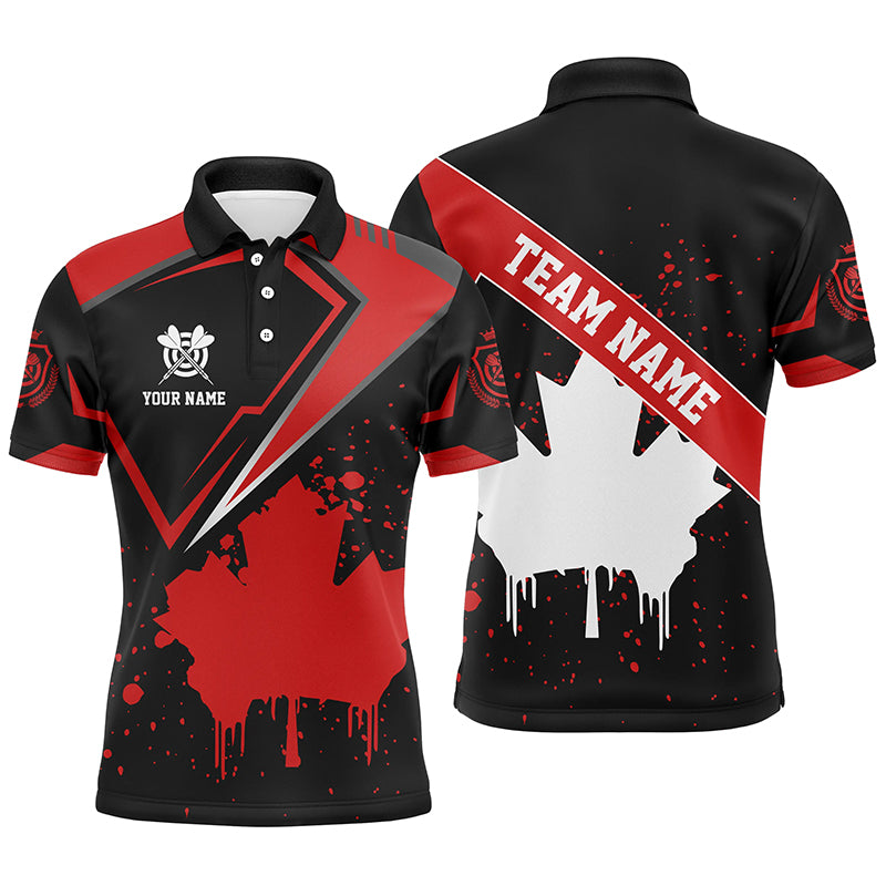 Personalized Canadian Leaf Vintage Style Men Dart Polo Shirts Custom Canada Dart Shirts TDM1178