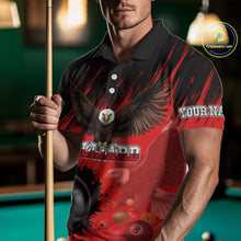 Load image into Gallery viewer, Personalized Eagle 8 Ball Pool Billiard Shirt For Men, Billiard Jerseys Team Polo & 1/4 Zip|Red TDM3826