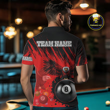 Load image into Gallery viewer, Personalized Eagle 8 Ball Pool Billiard Shirt For Men, Billiard Jerseys Team Polo & 1/4 Zip|Red TDM3826