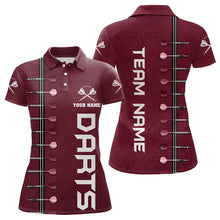 Load image into Gallery viewer, Personalized Wine Red Dart Polo & Quarter Zip Shirts For Women Custom Dart Jerseys Dart Team Shirt TDM3132