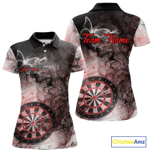 Butterfly Smoke Darts Jersey With Pocket Option For Women Custom Red Dart Shirt TDM7574