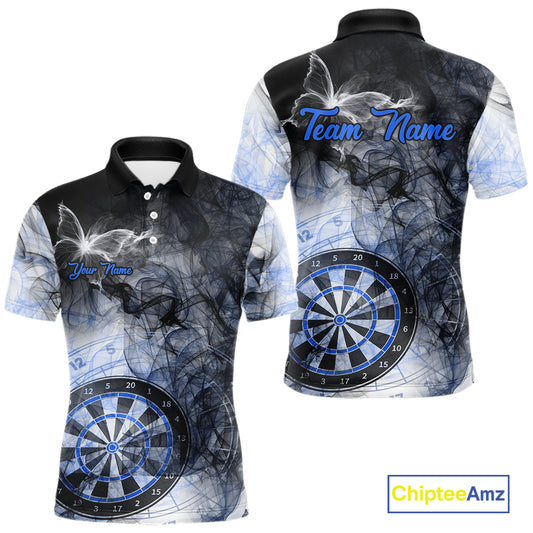Butterfly Smoke Darts Jersey With Pocket Option For Men Custom Blue Dart Shirt TDM7575