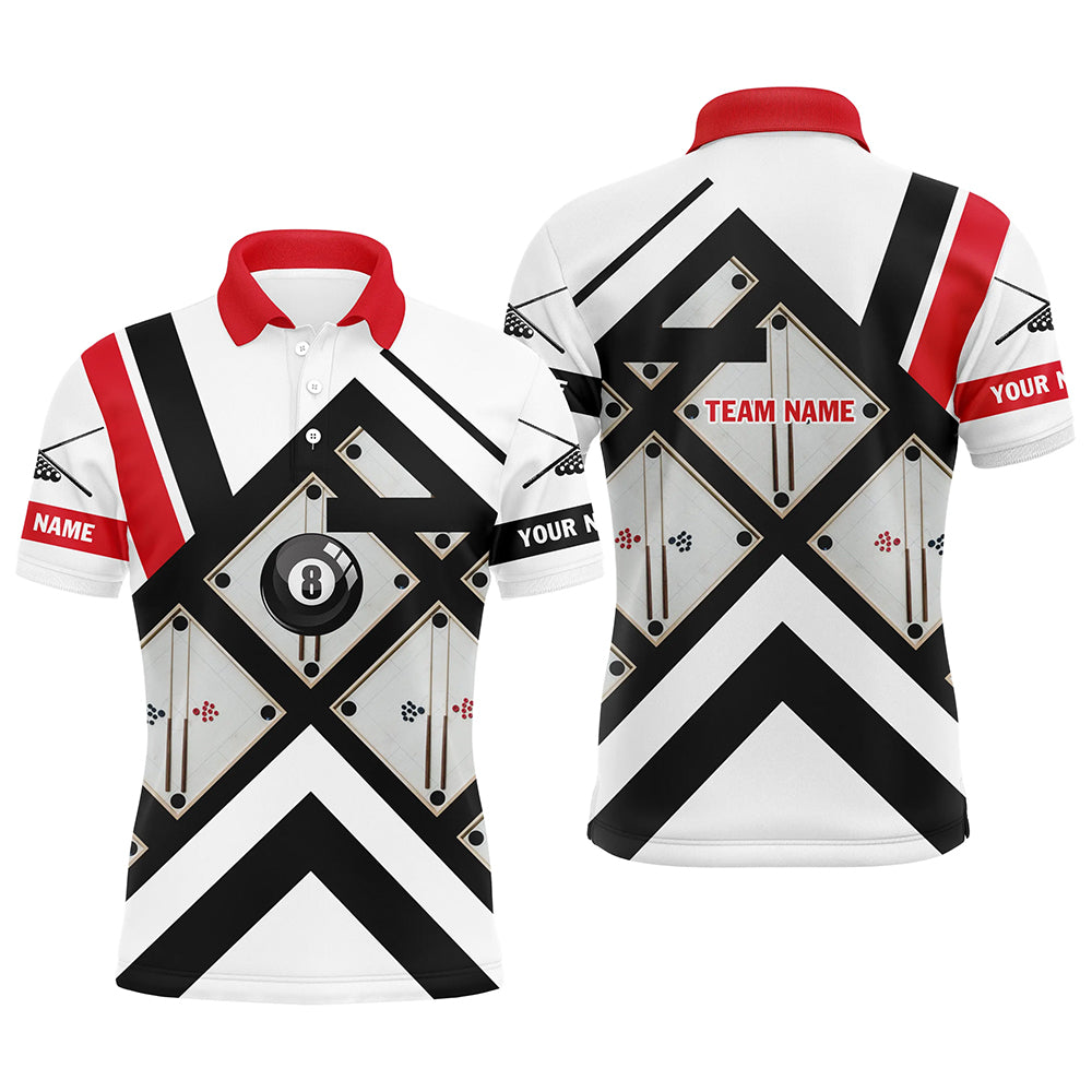 Personnalized 8 Ball Funny Billiard Polo Shirts For Men, Custom Billiard Shirts Design For Player TDM0170