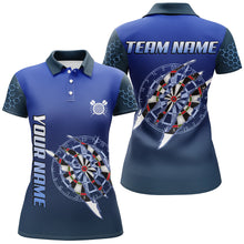 Load image into Gallery viewer, Personalized Blue Darts Tournament Polo & Quarter Zip Custom Dart Shirt For Women Dart Team Jerseys TDM3301