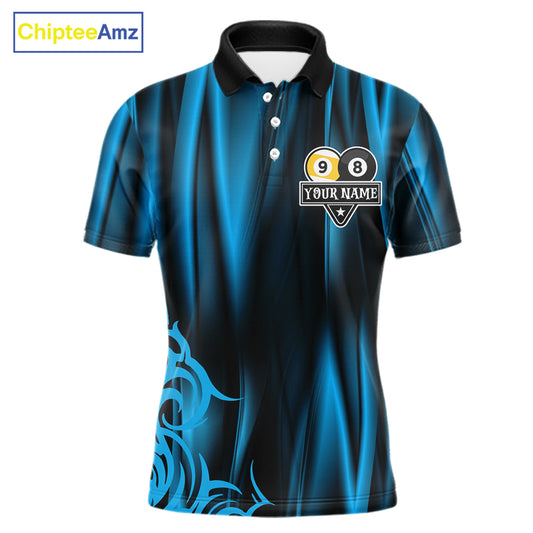 Personalized Blue 8 Ball & 9 Ball Yinyang Dragon Billiard Shirts For Men Custom Pool Team Jersey TDM7332