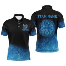 Load image into Gallery viewer, Personalized Sea Blue Gradient Darts Polo & Quarter Zip Custom Dart Shirts For Men Dart Jerseys TDM3327