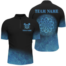 Load image into Gallery viewer, Personalized Sea Blue Gradient Darts Polo & Quarter Zip Custom Dart Shirts For Men Dart Jerseys TDM3327