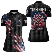 Load image into Gallery viewer, Custom US Flag Smoke Dart Shirt For Women, Patriotic Dart Jersey Pocket Option TDM3514