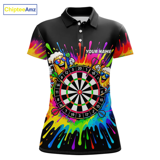 Personalized Colorful Beer Darts Jersey Aim Shoot Swear Repeat Darts Team Shirt For Women Dart Gift TDM7782