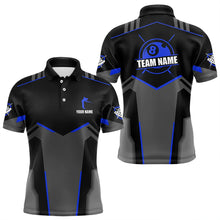 Load image into Gallery viewer, Billiard Jerseys For Men Custom Polo & Quarter-Zip Billiard Shirts, Team Pooler Short Sleeve |Blue TDM3385