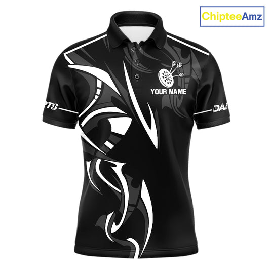 Black And White Dartboard Crown Dart Shirts For Men Custom Dart Jersey Team Polo & Quarter Zip TDM7524