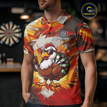 Load image into Gallery viewer, Personalized Funny Turkey Dartboard Shirt For Men Custom Thanksgving Darts Jersey, Darts Gift TDM5050