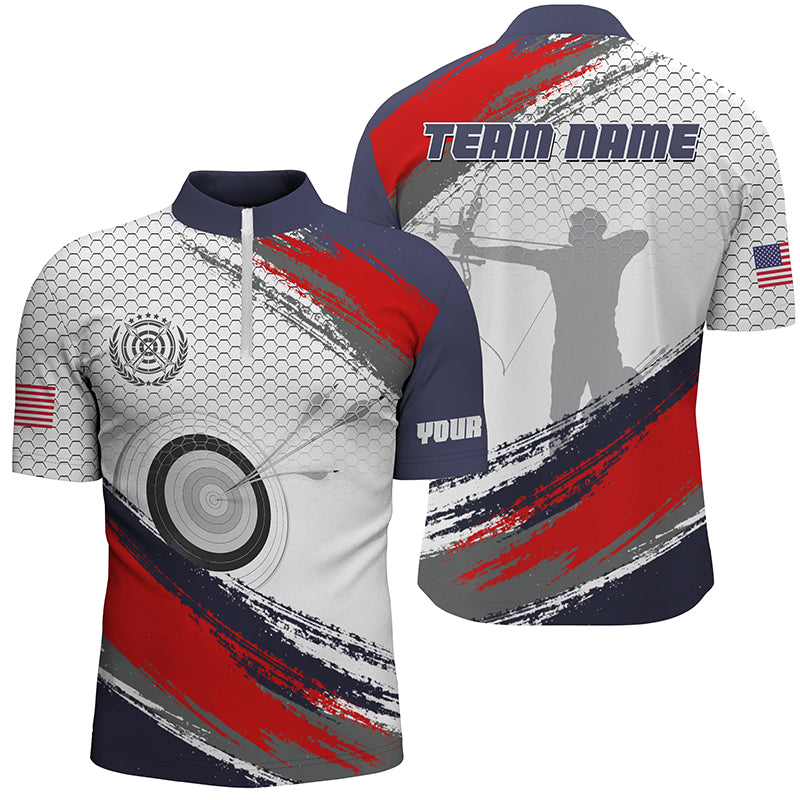 Personalized Archery Jersey 3D Target Men Quarter-Zip Shirts Custom Archery Player Shirts TDM0436