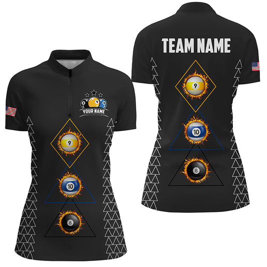 Personalized Billiard 8 Ball 9 Ball & 10 Ball Shirts For Women, Unique Team Jerseys Billiard Shirts TDM1711