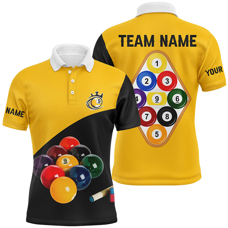 Personalized 9 Ball Pool Billiards Polo Shirts For Men Custom 3D Billi ChipteeAmz