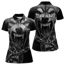Load image into Gallery viewer, Personalized Snarling Wolf Darts Polo & Quarter Zip Custom Dart Shirts For Women Cool Dart Jerseys TDM3374