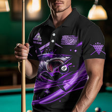 Load image into Gallery viewer, Purple 8 Ball Pool Billiard Shark Polo & Quarter Zip For Men Custom Team League Billiard Jerseys TDM3407