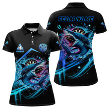 Load image into Gallery viewer, Personalized Blue 3D Darts Board And Shark Women Dart Polo & 1/4 Zip Shirts, Funny Dart Jersey Outfit TDM2957