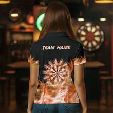 Load image into Gallery viewer, Icy Orange Light Womens Darts Polo & Quarter Zip Shirts Custom Dart Shirts For Team Darts Jerseys TDM2978
