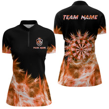 Load image into Gallery viewer, Icy Orange Light Womens Darts Polo & Quarter Zip Shirts Custom Dart Shirts For Team Darts Jerseys TDM2978