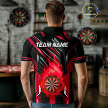 Load image into Gallery viewer, 3D Darts Board Fire Flame Custom Dart Shirts For Men, Best Dart League Jerseys Team Uniform |Red TDM5051