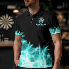 Load image into Gallery viewer, Icy Turquoise Light Mens Darts Polo & Quarter Zip Shirts Custom Dart Shirts For Team Darts Jerseys TDM2577