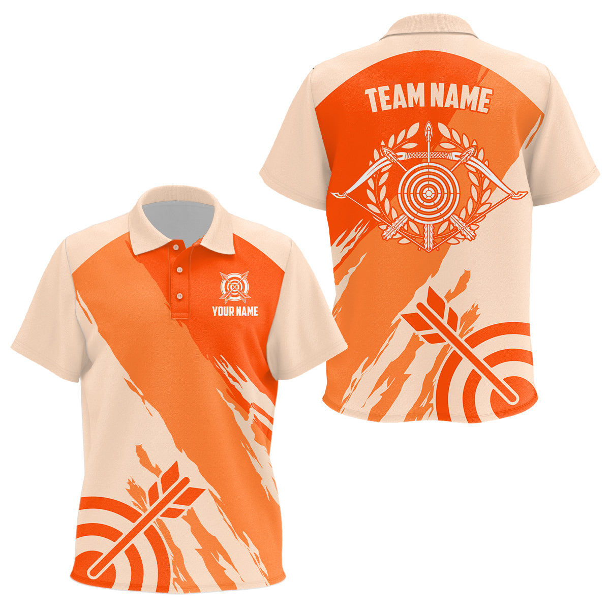 Personalized Orange Jerseys Archery Kid Polo Shirts Custom Archery Target Shirts, Archery Jerseys TDM0636