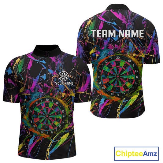 Funny Colorful Dartboard Graffiti Style Dart Shirts For Men Custom Darts Team Jerseys, Darts Gifts TDM4113
