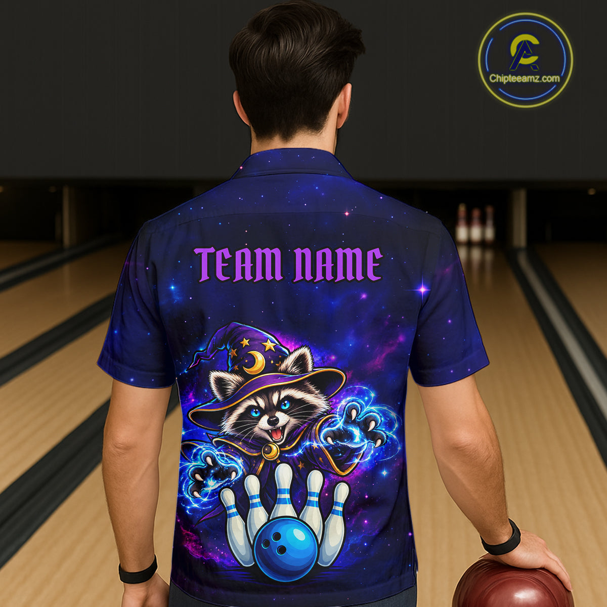 Funny Raccoon Wizard Galaxy Bowling Hawaiian Shirts For Men And Women Custom Bowling Team Outfit TDM8066