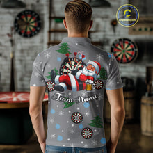 Load image into Gallery viewer, Funny Santa And Beer Christmas Darts Polo & 1/4 Zip For Men Custom Xmas Darts Shirt, Darts Gift TDM4911