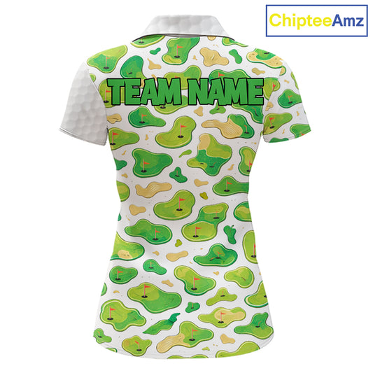 Personalized Womens Golf Polo Shirts Green Golf Courses Custom Name Golf Team Shirt, Golf Gifts NYN2880