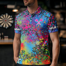 Load image into Gallery viewer, Custom Colorful Bulldog Funny Dart Shirts Polo & 1/4 Zip For Men, Dart Jerseys NYN0007