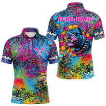 Load image into Gallery viewer, Custom Colorful Bulldog Funny Dart Shirts Polo & 1/4 Zip For Men, Dart Jerseys NYN0007