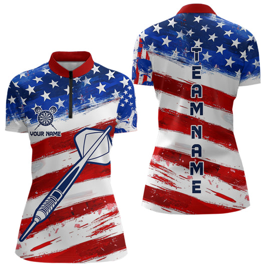 American Flag Custom Patriotic Dart Shirts For Women, Dart Team Jerseys NYN0014