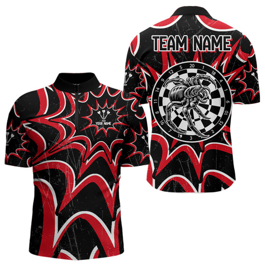 White And Black Dartboards Custom Spider Dart Shirts For Men, Dart Jerseys NYN0022