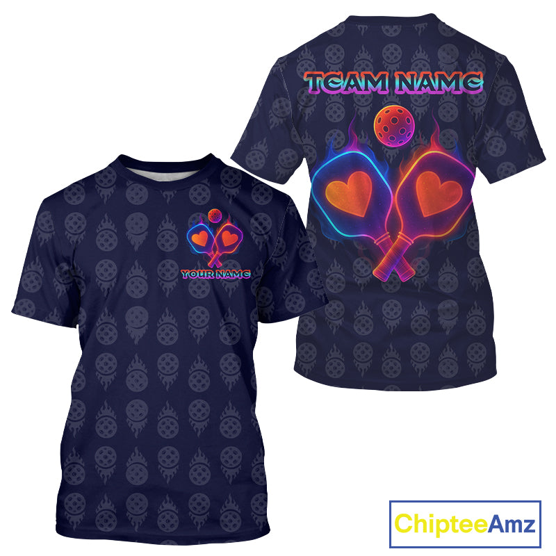 Custom Men's Colorful Flame Pickleball T-Shirt Outfits Pickleball Jersey For Couple NYN1234