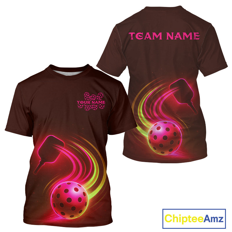 Custom Red Galaxy Pickleball T-Shirt For Men Pickleball Team Jerseys Personalized NYN1239