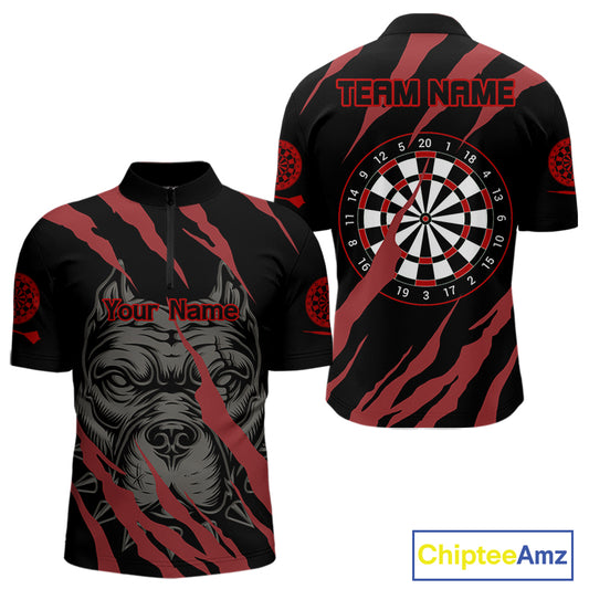 Red Scratch Bulldog Dart Shirt Custom Dart Team Shirt For Men, Dart Jerseys NYN0221