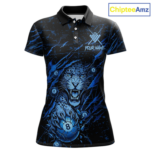 Blue Grunge Funny Tiger Women Dart Polo & 1/4-Zip Shirt Custom Name Tiger Dart Jersey For Darters NYN2973