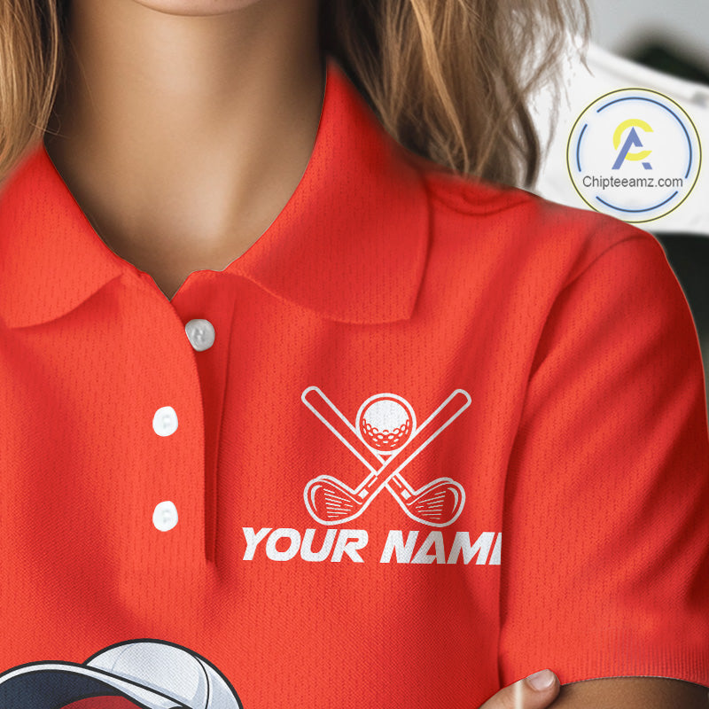 Custom Red Funny Octopus Womens Golf Polo Shirt Personalized Crab Golfer Golf Team Golf Apparel NYN4807